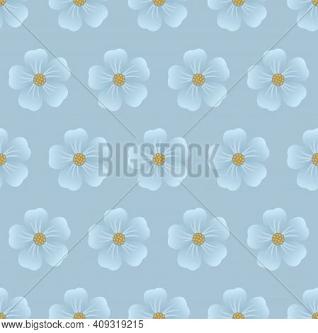Vintage Floral Background. Seamless Vector Template For Design And Fashion Prints. Flower Pattern Wi