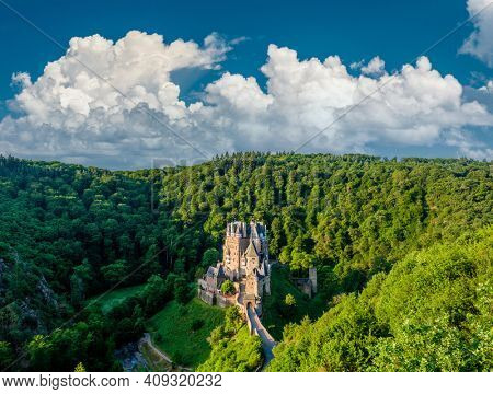 Burg Eltz castle in Rhineland-Palatinate state, Germany. Construction start prior to 1157.