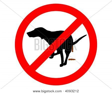 Traffic Sign: It´S Forbidden For Dogs To Take A Dump