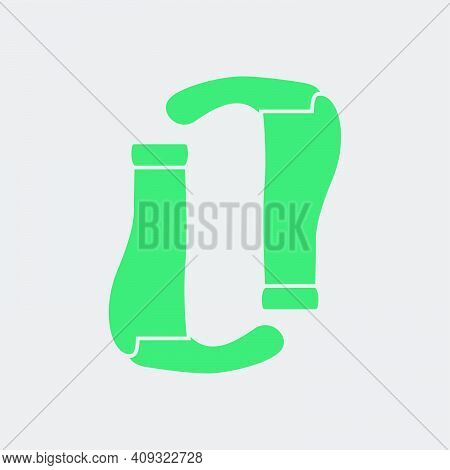 Bike Grips Icon. Green On Gray Background. Vector Illustration.