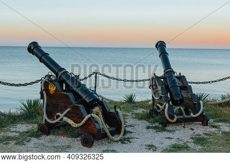 Imitation Of An Old Wooden Cannon In Mysovoye, Crimea