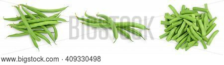 Green Beans Isolated On A White Background With Full Depth Of Field. Setor Collection
