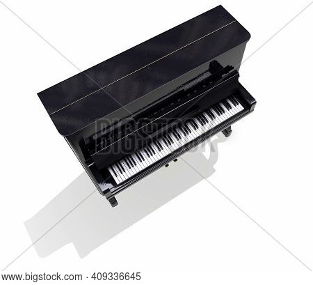 Piano, Grand Piano Percussion Music Instrument Isolated On White Background 3d Rendering