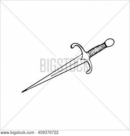 Dagger Weapon Thief Hand Draw Vector Picture