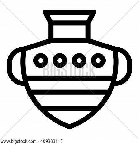 Traditional Amphora Icon. Outline Traditional Amphora Vector Icon For Web Design Isolated On White B