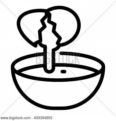 Egg Bowl Cooking Icon. Outline Egg Bowl Cooking Vector Icon For Web Design Isolated On White Backgro