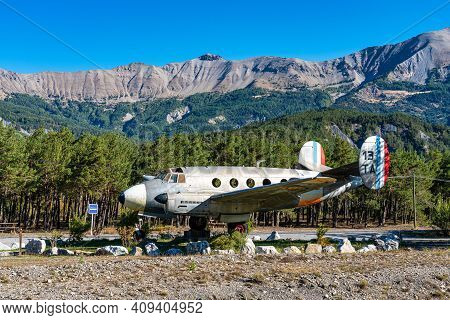 Barcelonnette, France - Oct 01, 2020: Gliding Center Ubaye Near Barcelonnette. Barcelonnette Is A Co