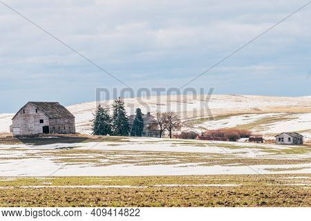 Winter Rural Landscape From Lincoln County, Washington