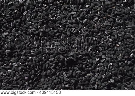 Many Dry Black Cumin Organic And Aromatic, Black Cumin Texture Background