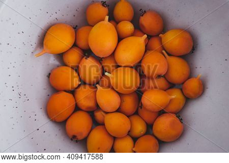 Bluecrown Passion Fruits In Fruit Bow, Simple Food Ingredients Concept