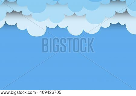 Blue Clouds. Sun Texture. Simple Design. Day Background Design. Stock Image. Eps 10.