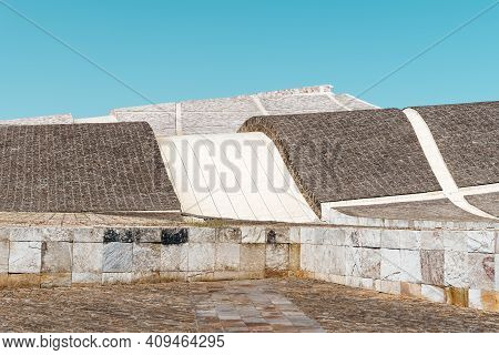 Santiago De Compostela, Spain - July 18, 2020: View Of City Of Culture Of Galicia. Situated On The T