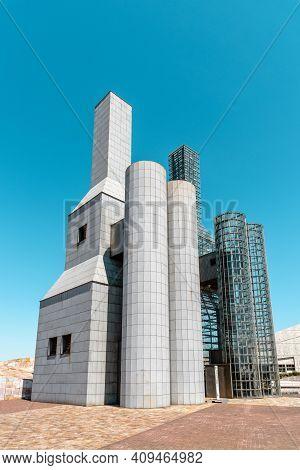 Santiago De Compostela, Spain - July 18, 2020: View Of City Of Culture Of Galicia. Situated On The T