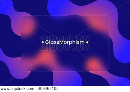 Abstract Background. Transparent Frame In Glass Morphism Style