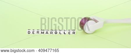 White Roller With Mesotherapy Handle And The Inscription 