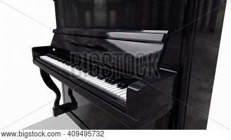 Piano, Grand Piano Percussion Music Instrument Isolated On White Background 3d Rendering