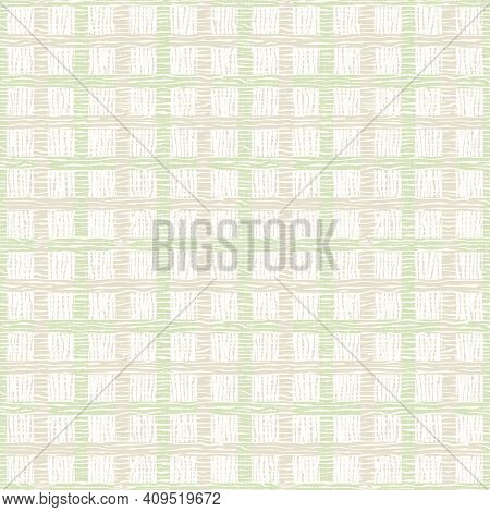 Seamless Square Background With Checkered Structure. Pastel Tones. Soft Pattern With Distorted Lines