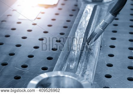 The Laser Welding Machine Control By Robotic System. The Hi-technology Welding Process By Robotic Sy