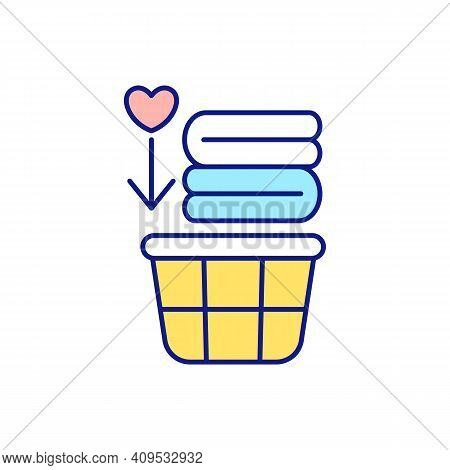 Ways To Get Rid Of Things In House Rgb Color Icon. Postponing Favorite Things In Special Container. 