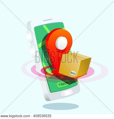 Package Tracking Icon. Delivery Tracking On Smartphone 3d Vector Illustration