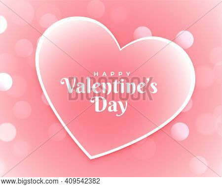 Happy Valentines Day Pink Card Design Illustration