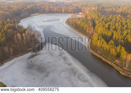 The Lagoon, An Artificial Water Reservoir Near The Village Of Klikow In Western Poland. It Was Creat