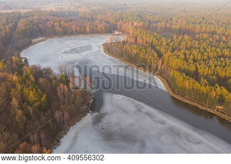 The Lagoon, An Artificial Water Reservoir Near The Village Of Klikow In Western Poland. It Was Creat