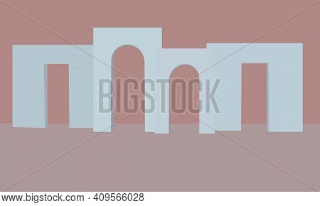 Image Of Different Types Of Arches And Openings In The Walls In Light Colors