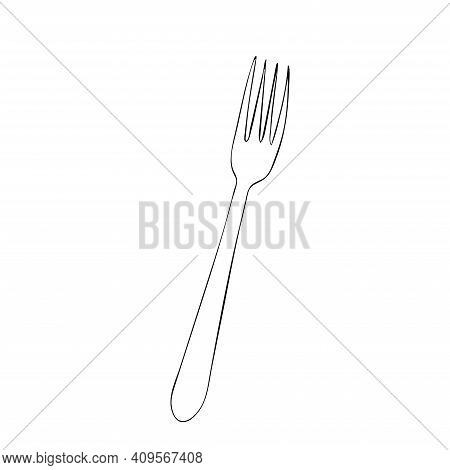 Fork Utensil Graphic Clip Art Outline Illustration