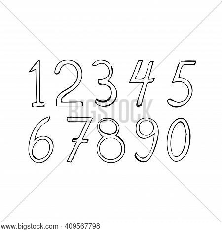 Set Of Ten Numbers Form Zero To Nine