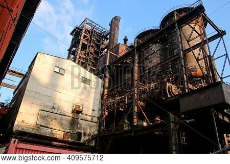 A View From The Rusty, Abandoned Steel City In Vítkovice In Czech Republic The Area Is Used As An In