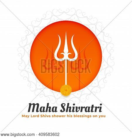 Maha Shivratri Traditional Festival Design With Trishul Design