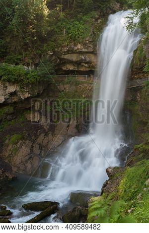 Giessbach, Switzerland - August 15, 2019 - Giessbach Waterfall