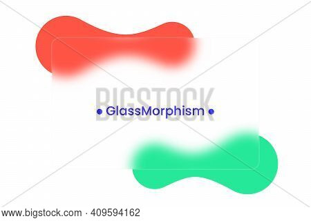 Abstract Background. Transparent Frame In Glass Morphism Style