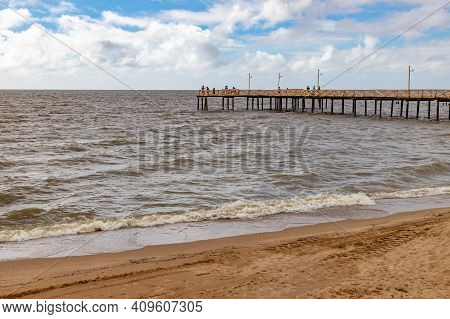 Fisherman Pier In Beach In Lagoa Do Patos Lake