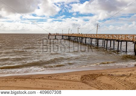 Fisherman Pier In Beach In Lagoa Do Patos Lake