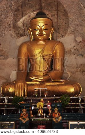 Golden Buddha Image Statue Burma Style In Ananda Paya Temple For Burmese And Foreign Traveler Travel