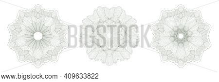 Design Elements. Guilloche Elements For Make Diploma Or Certificate.