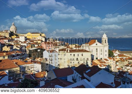 Sao Vicente De Fora Monastery And Dome Of The National Pantheon Seen From Portas Do Sol Belvedere Wi