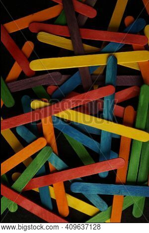 Wood Sucker Sticks Repurposed For Children's Colourful Building Sticks