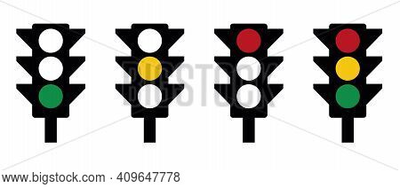Vector Graphics Of Traffic Lights - Stop Go Wait