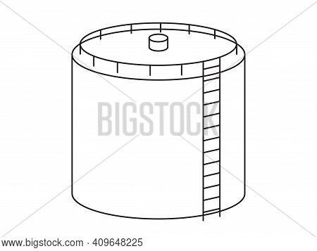 Industrial Vector Illustration Of A Petrol, Oil, Or Water Tank Isolated On 
A Transparent Background