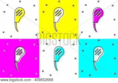 White Rib Eye Steak Icon Isolated On White Background. Steak Tomahawk. Piece Of Meat. Square Color B