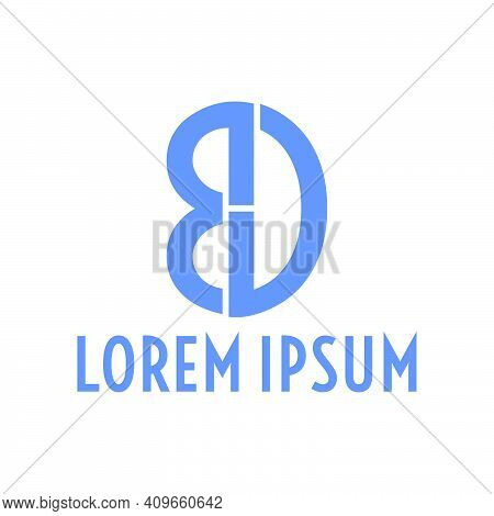 Initial Letter Bd In Flat Design Monogram Illustration