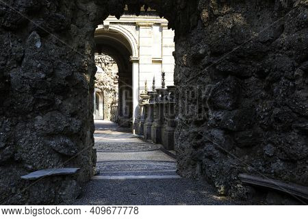 Lainate (mi), Italy - June 16, 2018: Villa Litta Borromeo Visconti Ninfeo, Lainate, Milan, Lombardy,