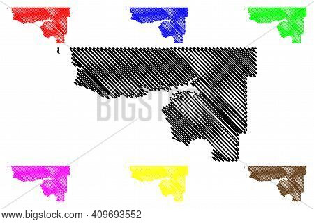 Mclean County, North Dakota State (u.s. County, United States Of America, Usa, U.s., Us) Map Vector 