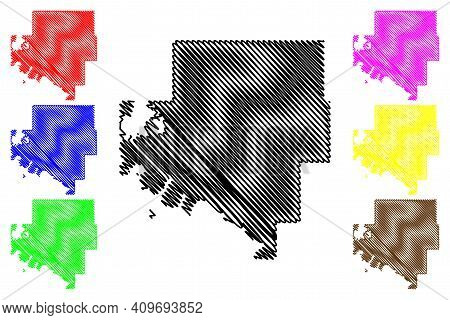 Ramsey County, North Dakota State (u.s. County, United States Of America, Usa, U.s., Us) Map Vector 