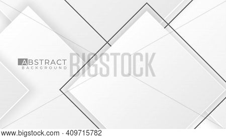 Abstract Background 3d With White Grey Smooth Colour Gradient, Shape With Shadow Isolated White Back