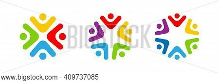 Group People Icon. Teamwork Colored Sign Collection. Business Peopple Conference. Stock Vector.