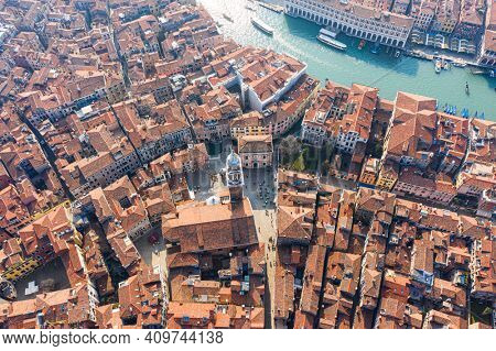 Top view of the old venitian roofs